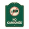 Signmission Spanish Traffic No Camiones No Trucks W/ Graphic Heavy-Gauge Aluminum Sign, 24" x 18", G-1824-22881 A-DES-G-1824-22881 - alternate 1